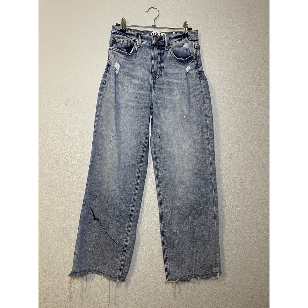 Daze Jeans Women's Sz 25 Organic Cotton‎ Blend  Straight Paint Splatter